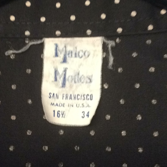 Black Pin Dot Western Shirt Size L - 34 - Picture 6 of 6